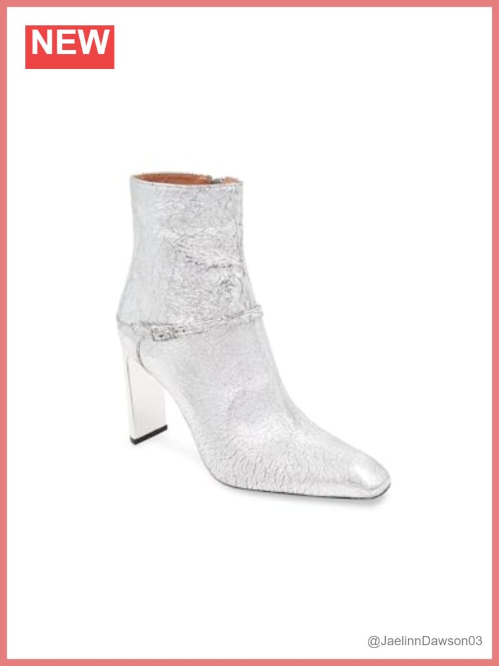Women's Leather Ankle Bootie with Buckle Accent - Snip Toe Stiletto Heel